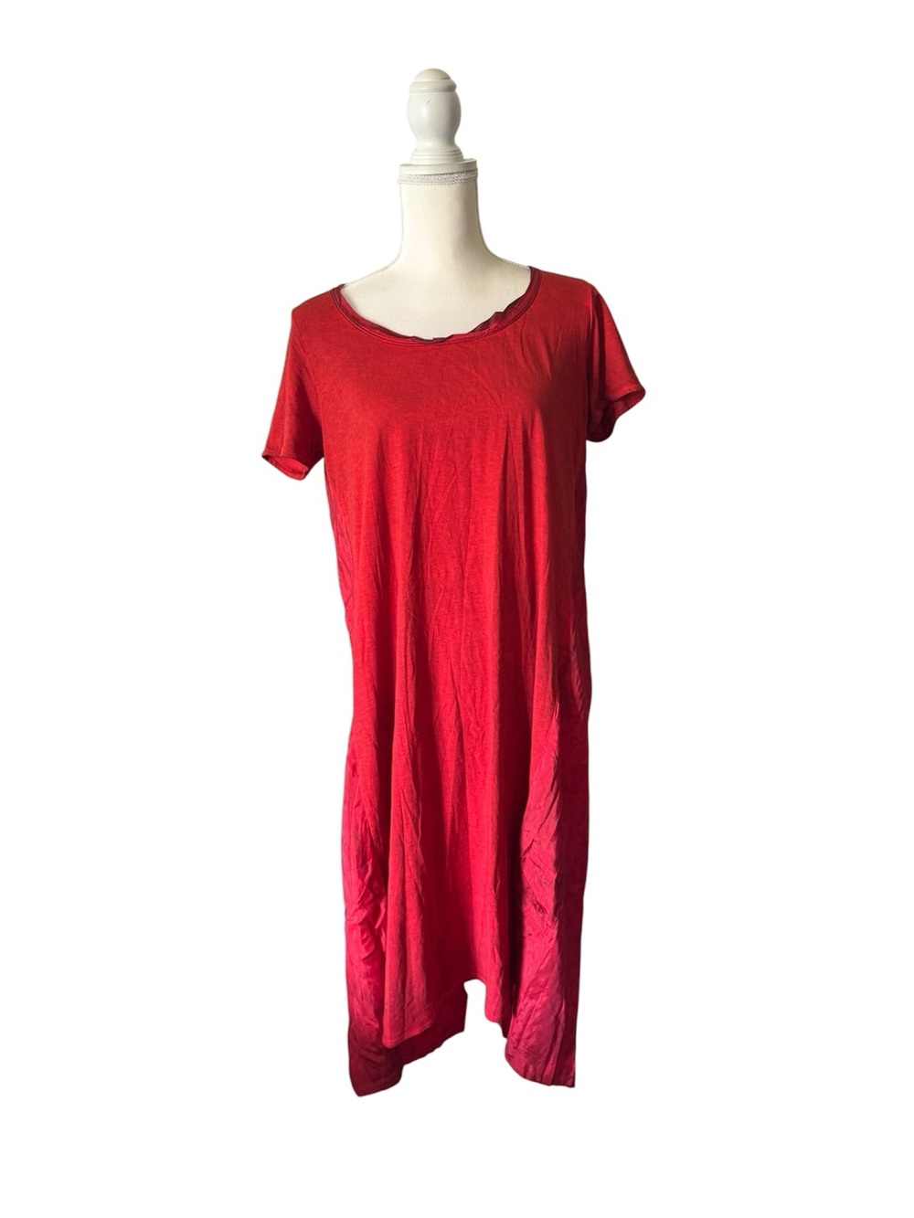 Uma wang Classic Red Short-Sleeve Midi Dress